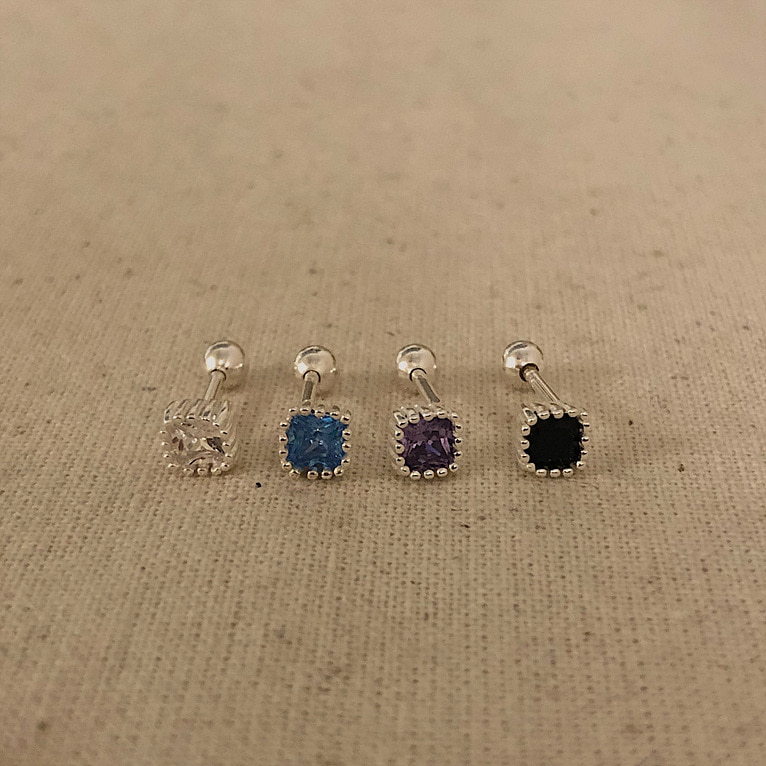 925silver square cubic piercing