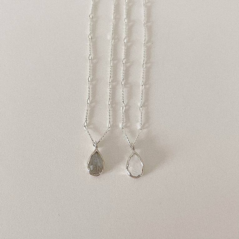 925silver unique chain gemstone necklace(2design)