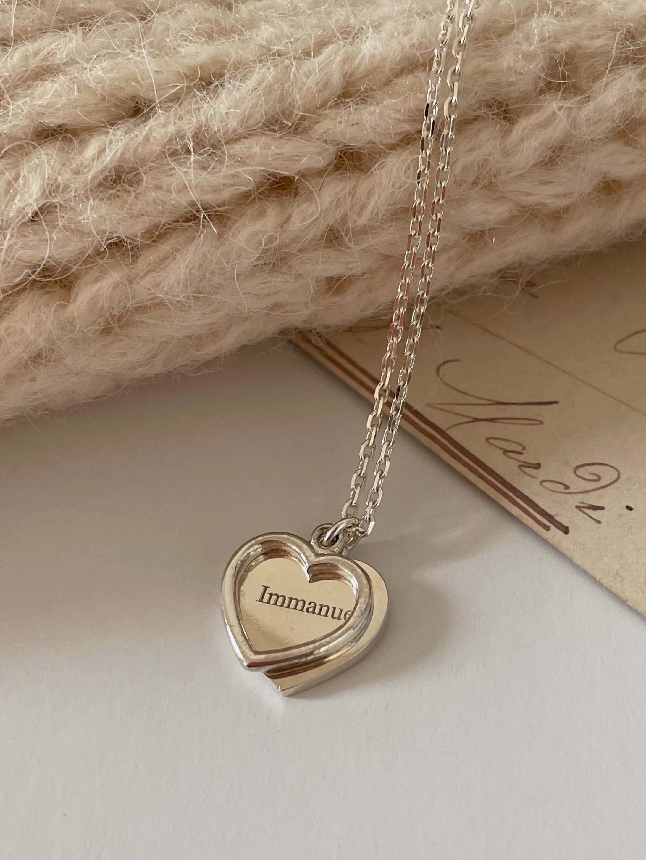(각인비 포함!) 925silver heart 2 line necklace(2color)