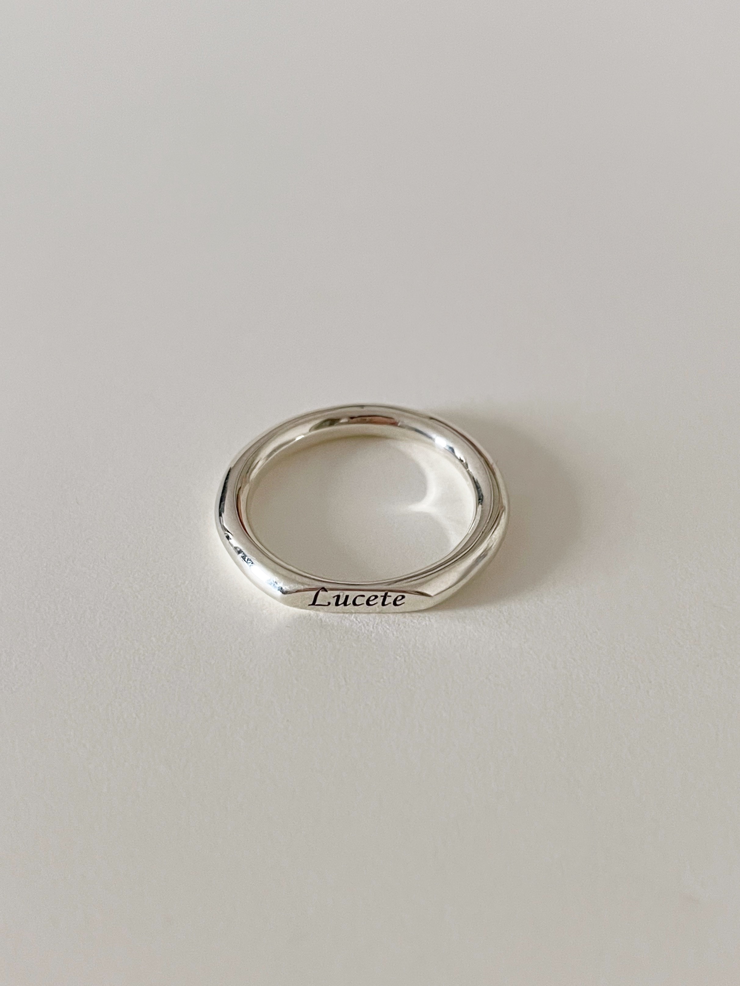 925silver flat 3mm round imprint ring(2color)