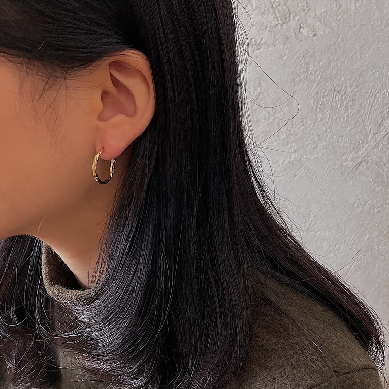 (1+1 구매시 할인!) shine one-touch ring earring(2color)