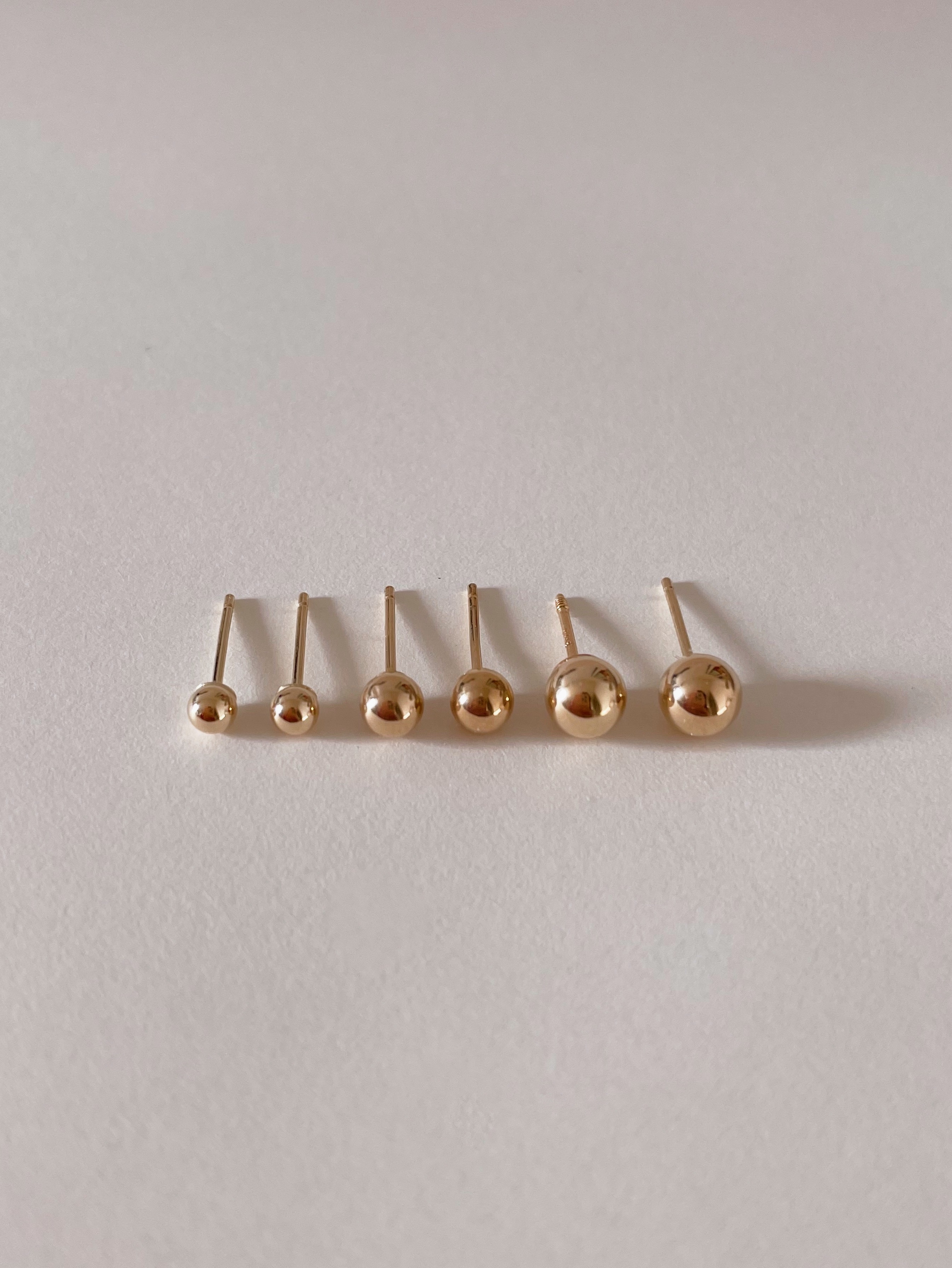 14k gold basic ball earring(3size)