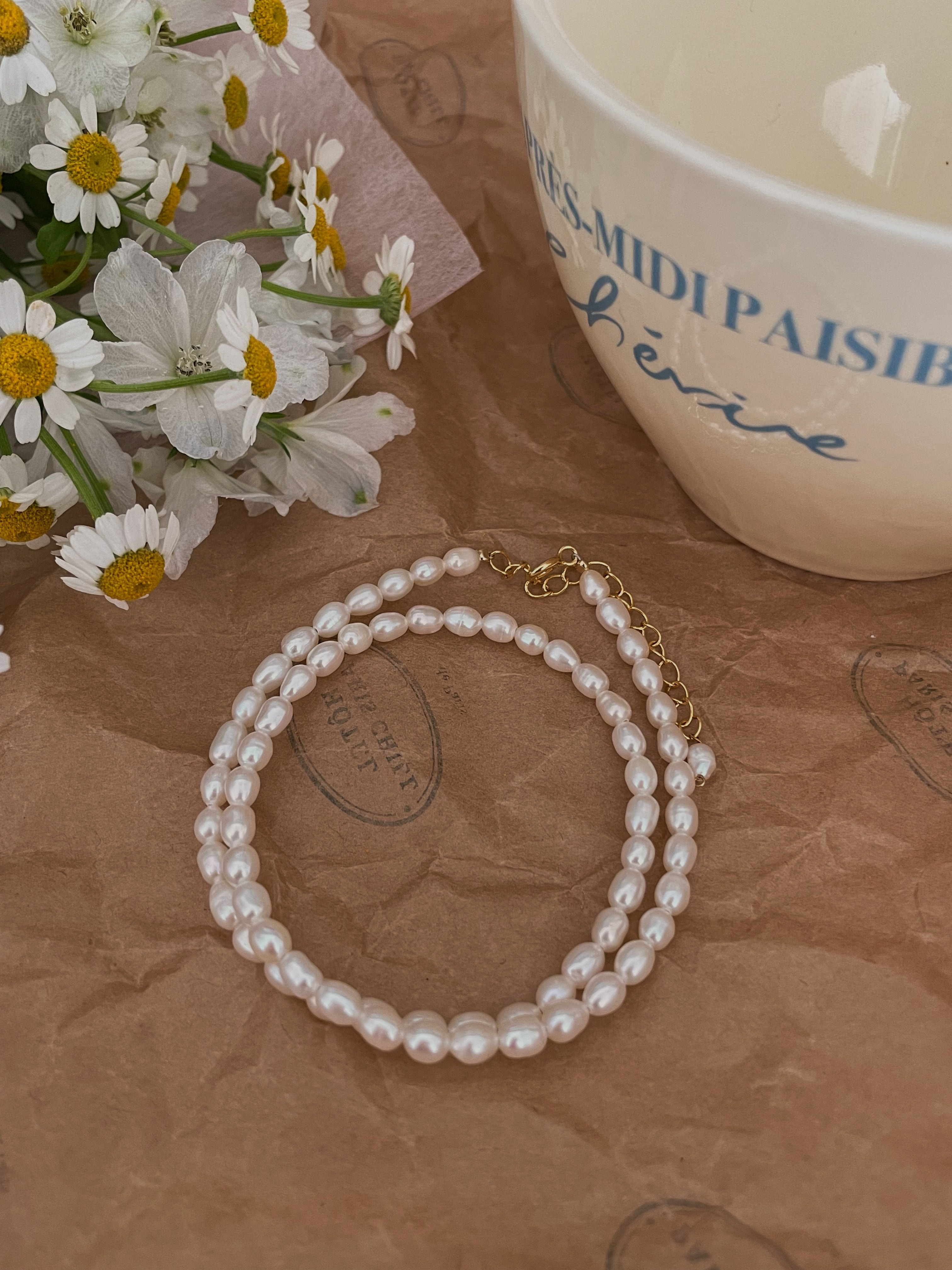 925silver jane pearl necklace(2color)