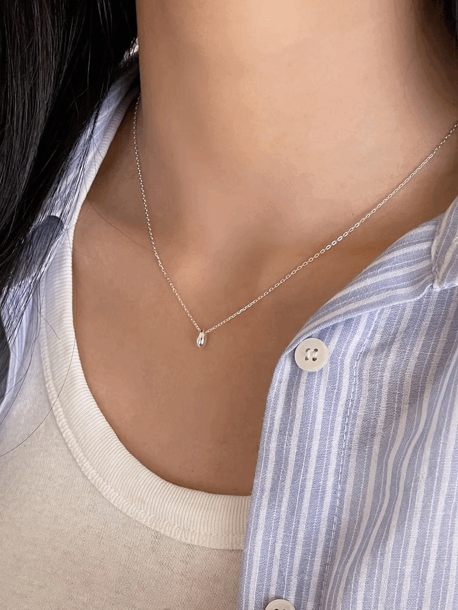 925silver grain necklace(2color)
