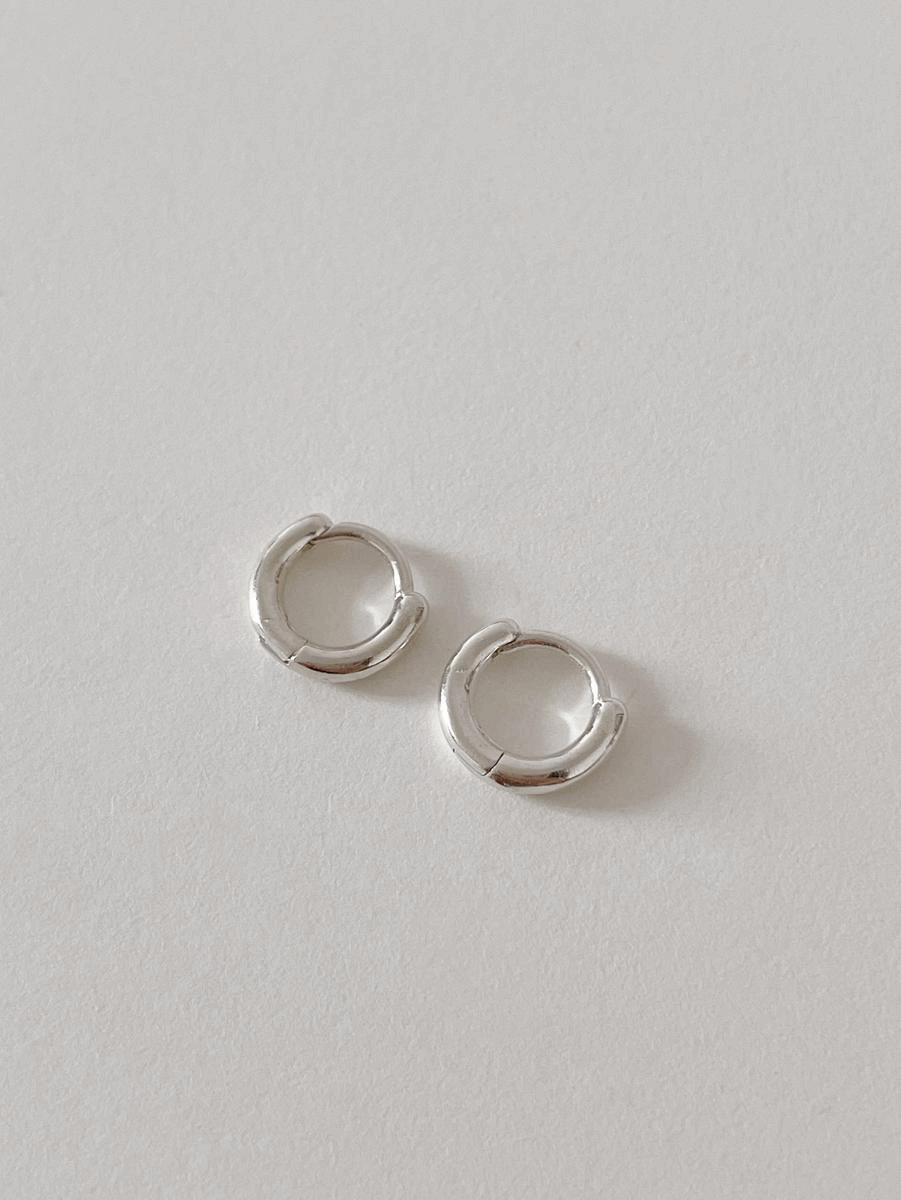 925silver 2mm one-touch ring earring