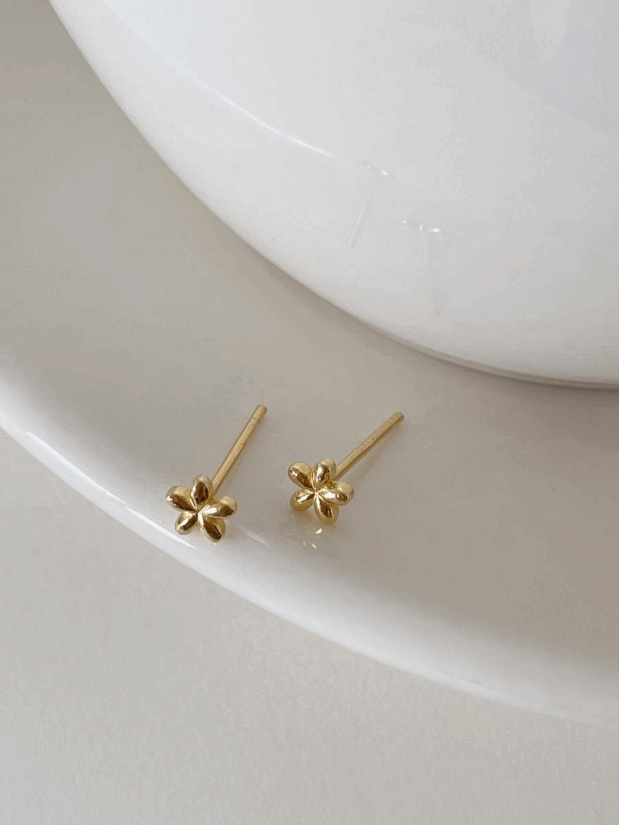 925silver simple mini flower earring