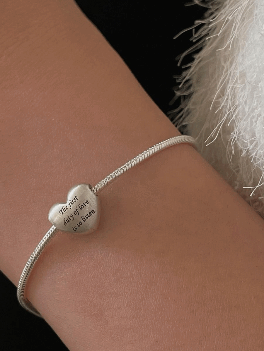 (각인비 포함!) 925silver heart silky chain bracelet