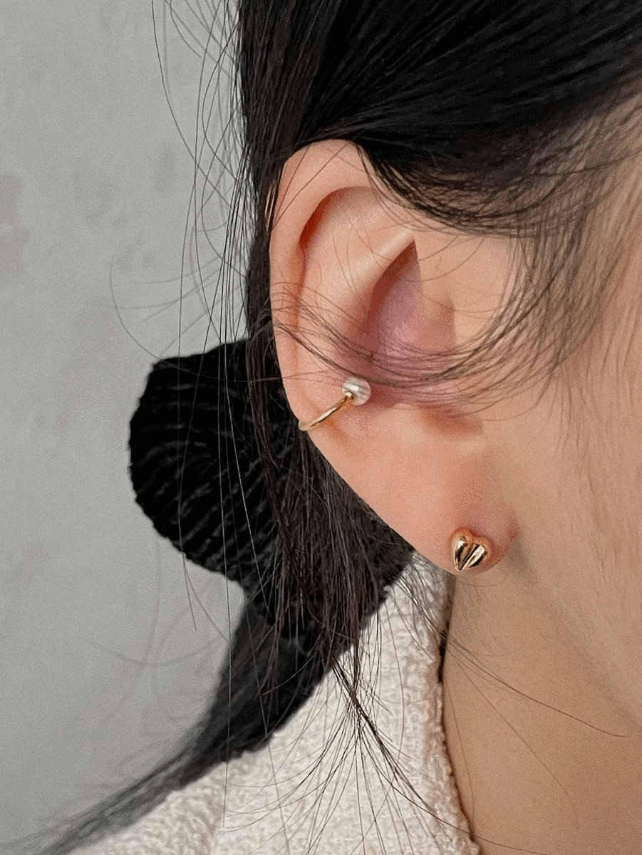 925silver line heart earring