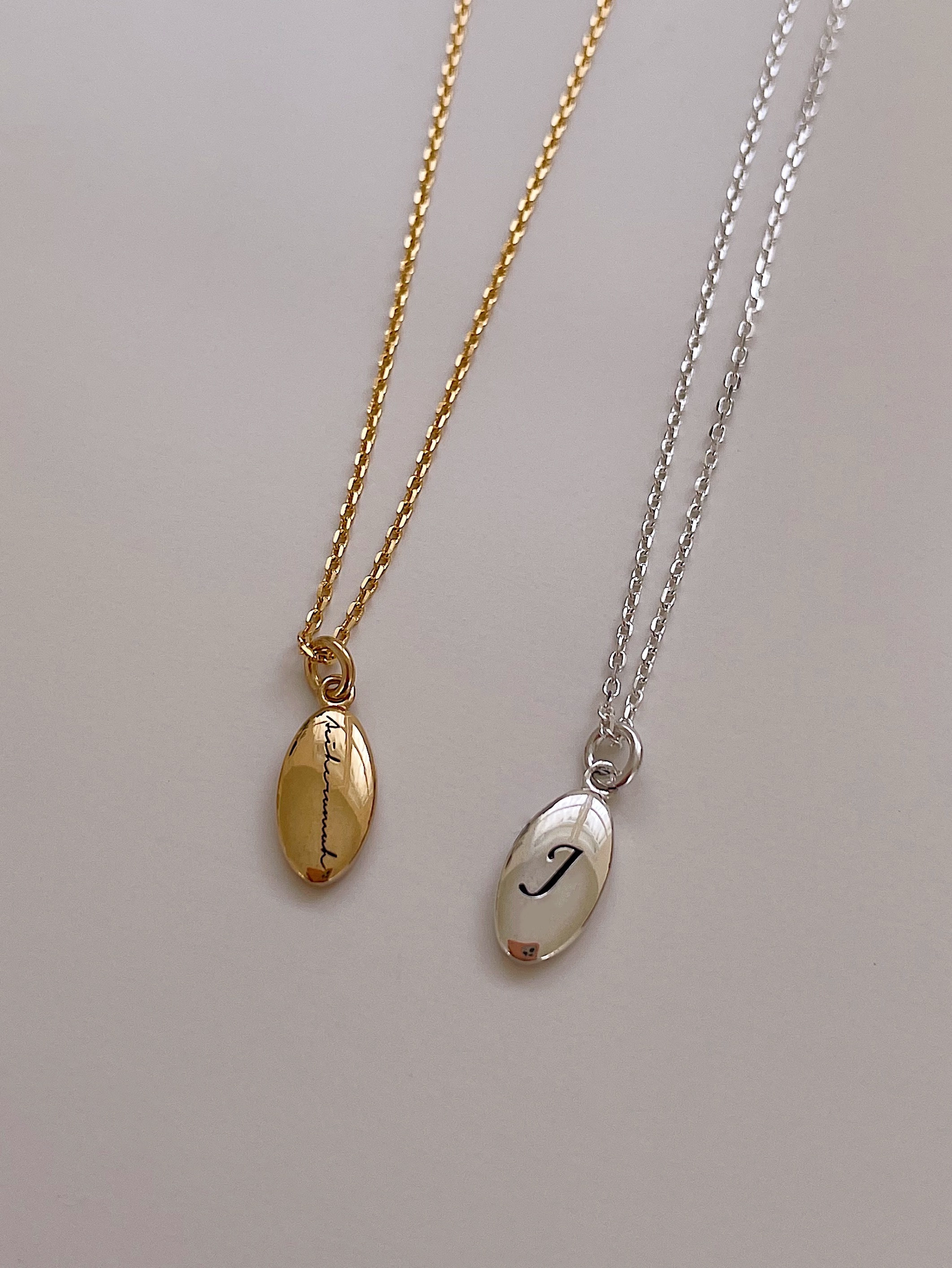 (각인 가능!) 925silver flat pendant necklace(2color)