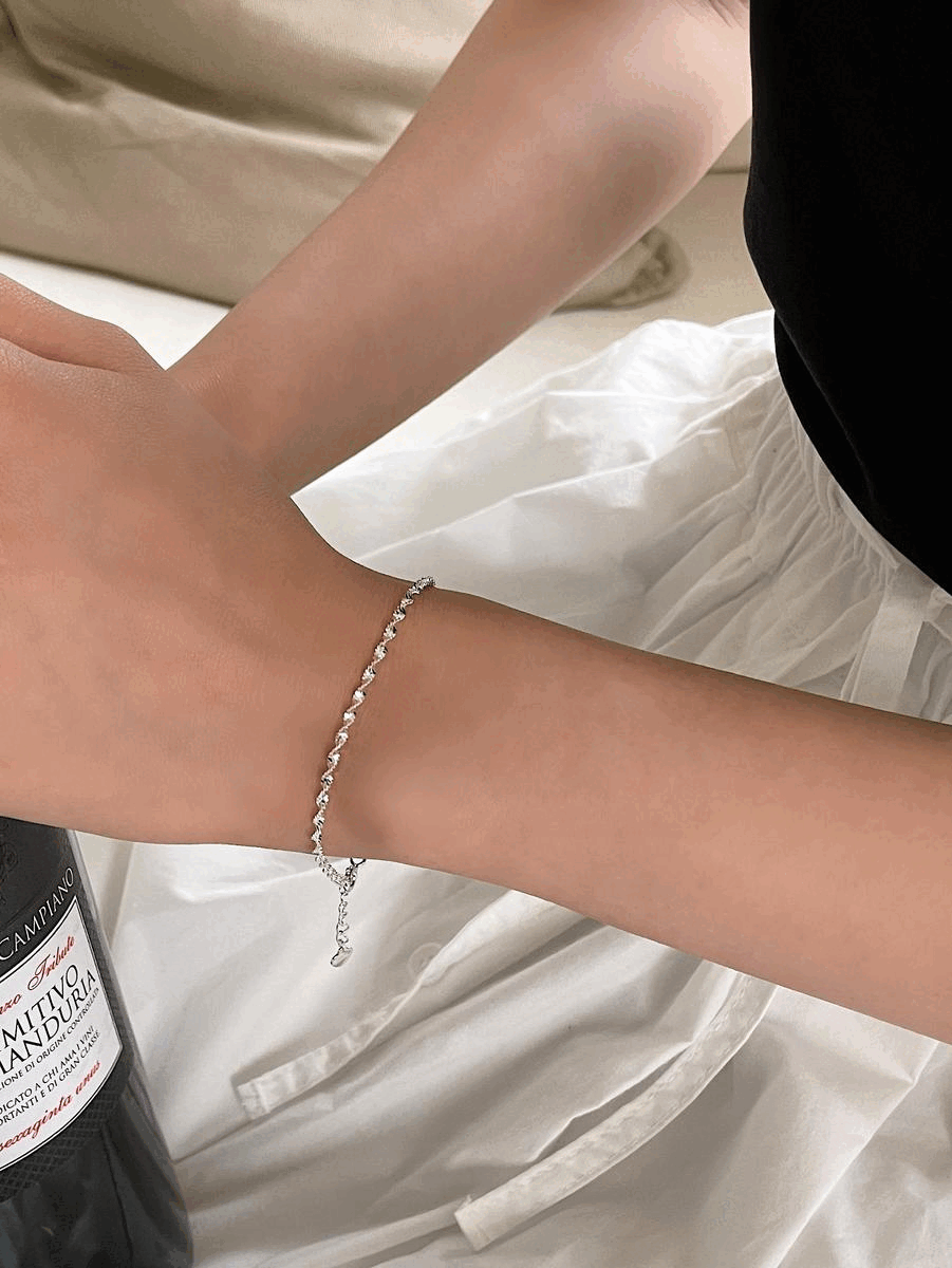 925silver twist silky bracelet(2color)