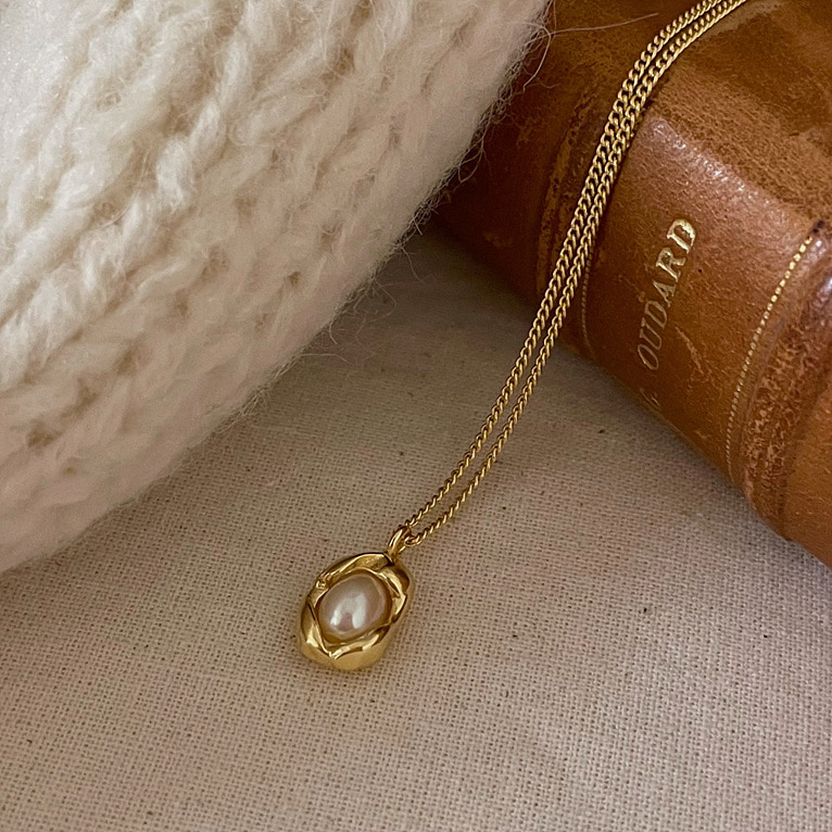 925silver vintage pearl necklace(2color)