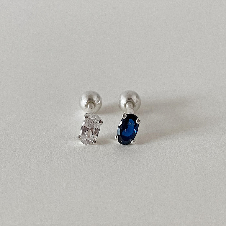 925silver oval cubic piercing(2color)