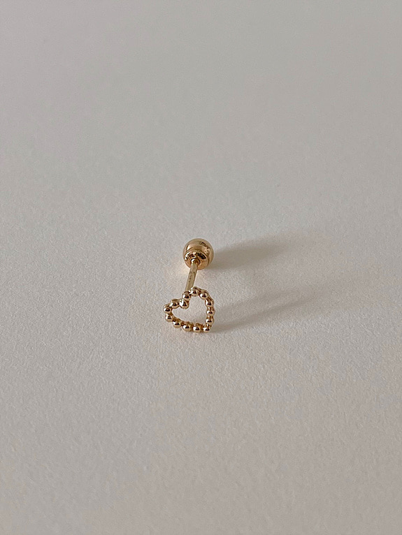 14k gold ball heart mini piercing
