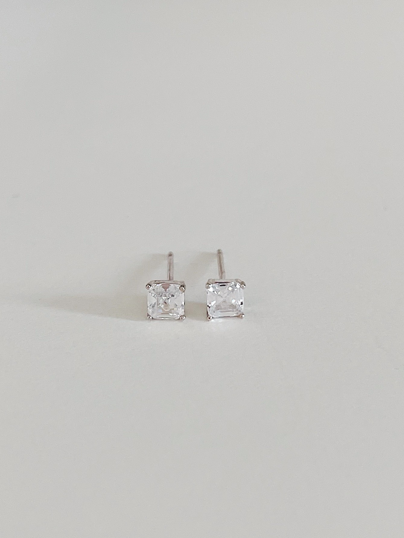 925silver square cubic mini earring