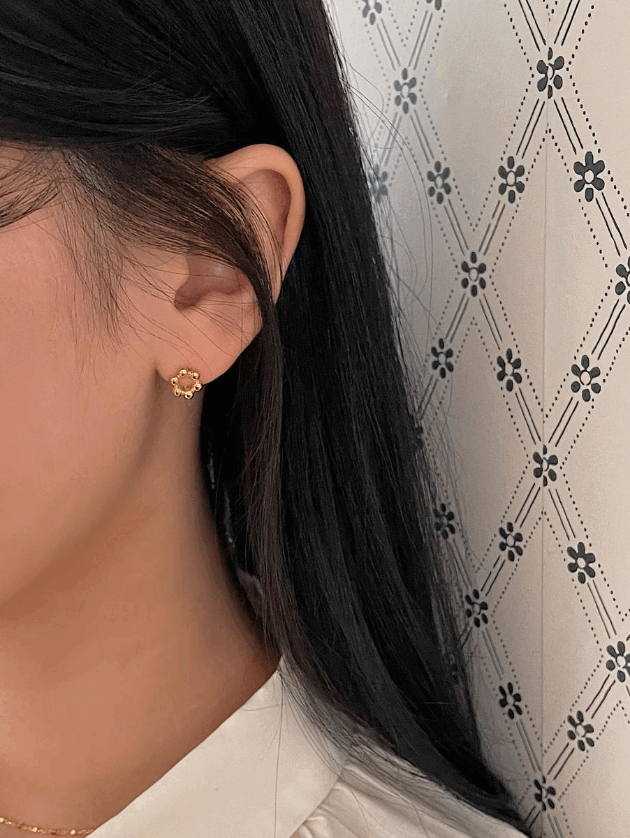 925silver mini round ball earring(2color)