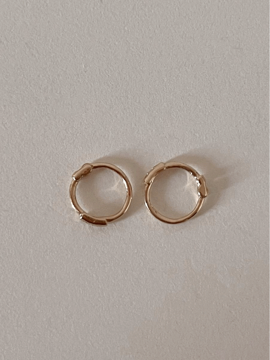 14k basic one-touch ring earring
