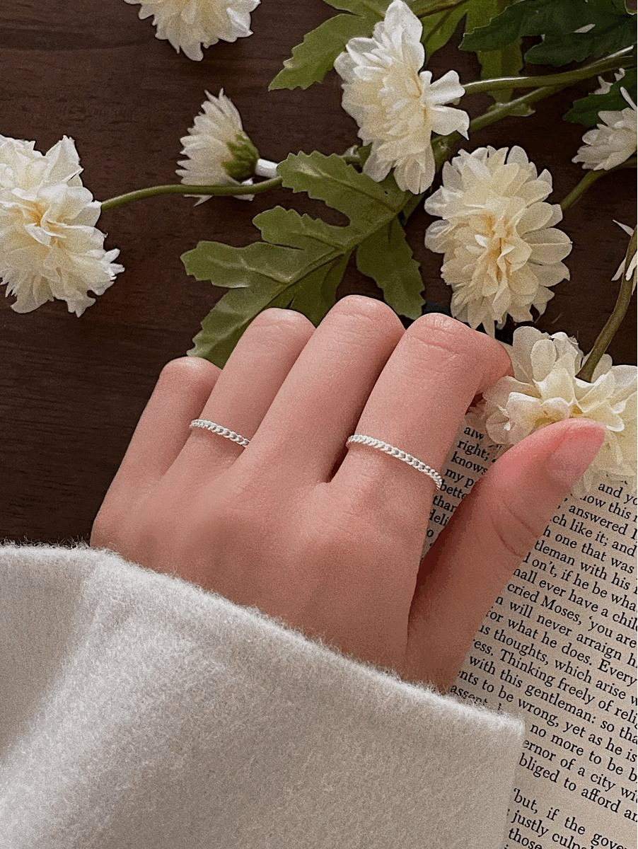 925silver basic chain ring