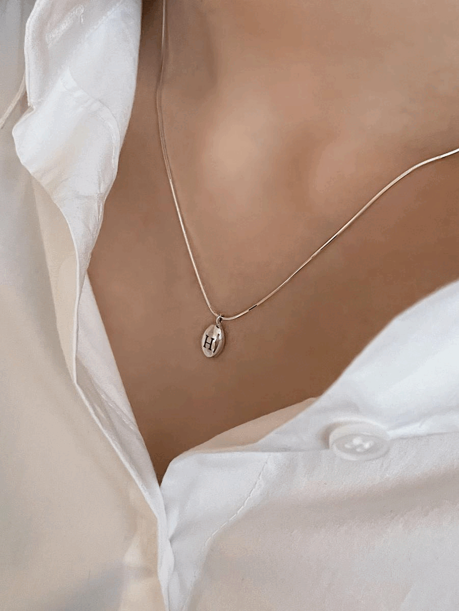 (각인 가능!) 925silver initial pendant necklace