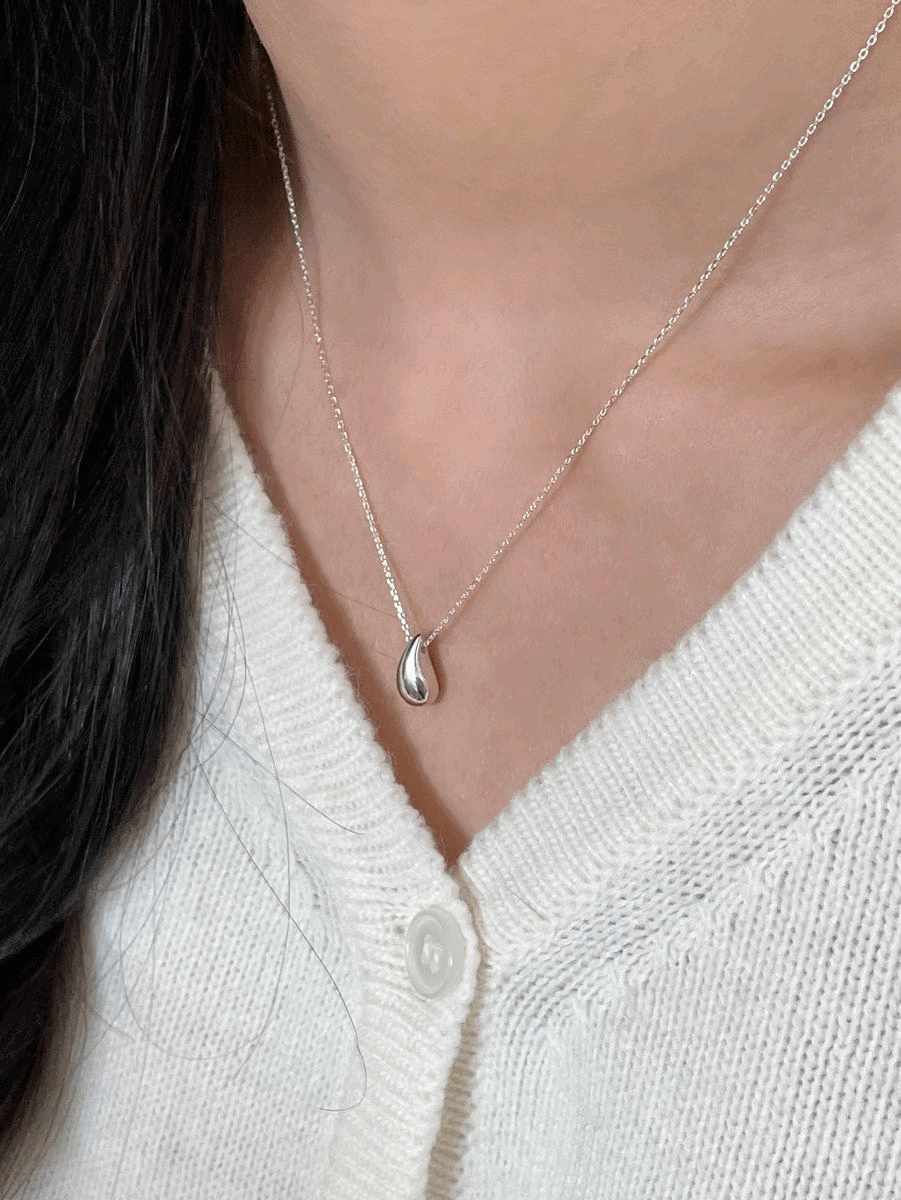 925silver water-drop pendant necklace