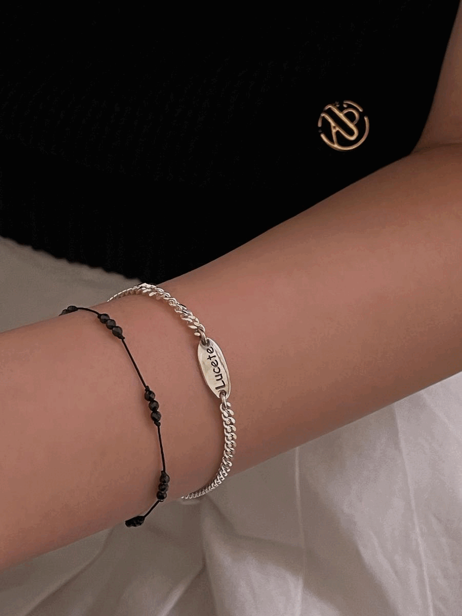 (각인 가능!) 925silver round pendant chain bracelet