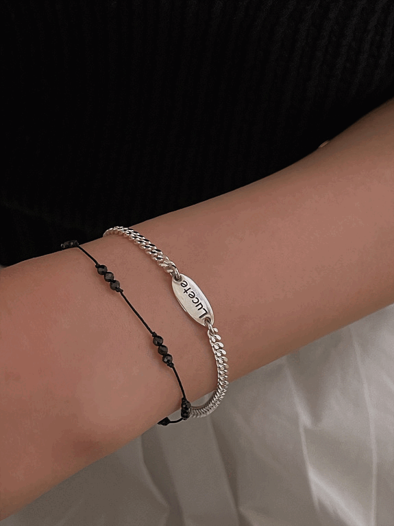 925silvr black spinel bracelet