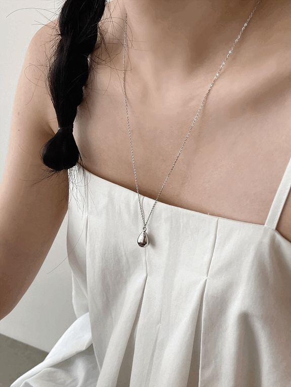 surgical steel water-drop long chain necklace