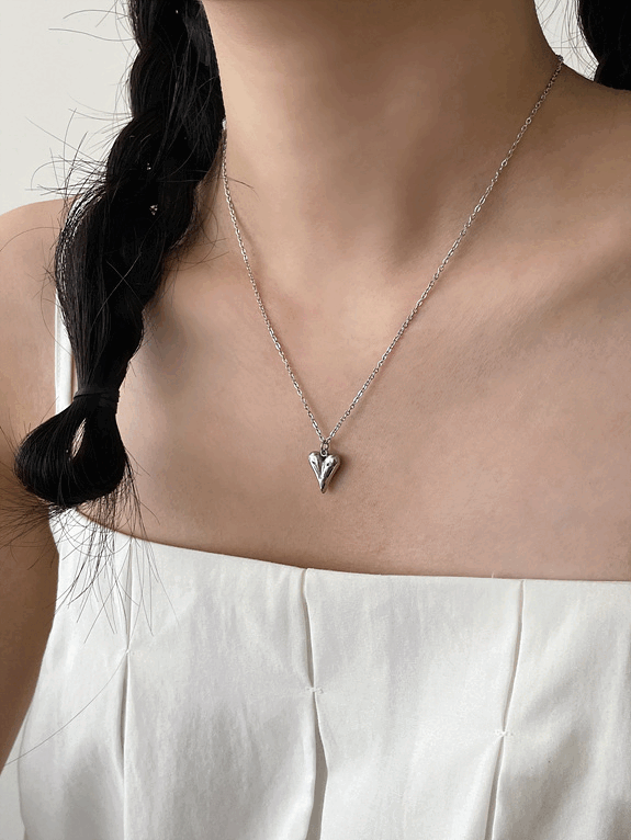 surgical steel unique heart necklace